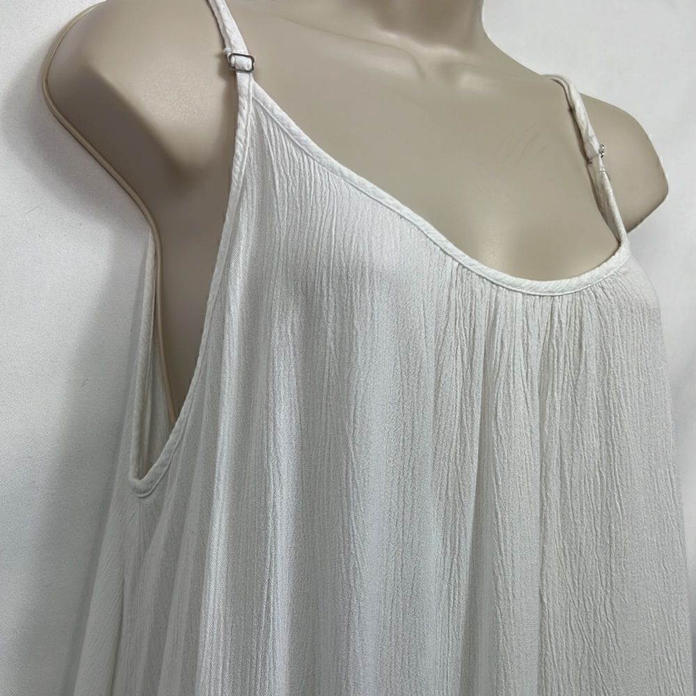 Elan white crimped strappy cover up slip dress EUC size small - Picture 9 of 14